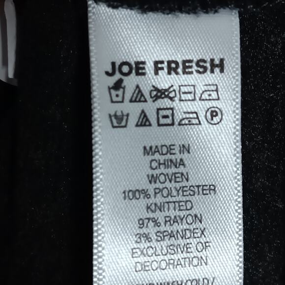 Joe Fresh Blouse Size Small Black and Gray High Neck Long Sleeve Lace and Satin - Picture 7 of 10